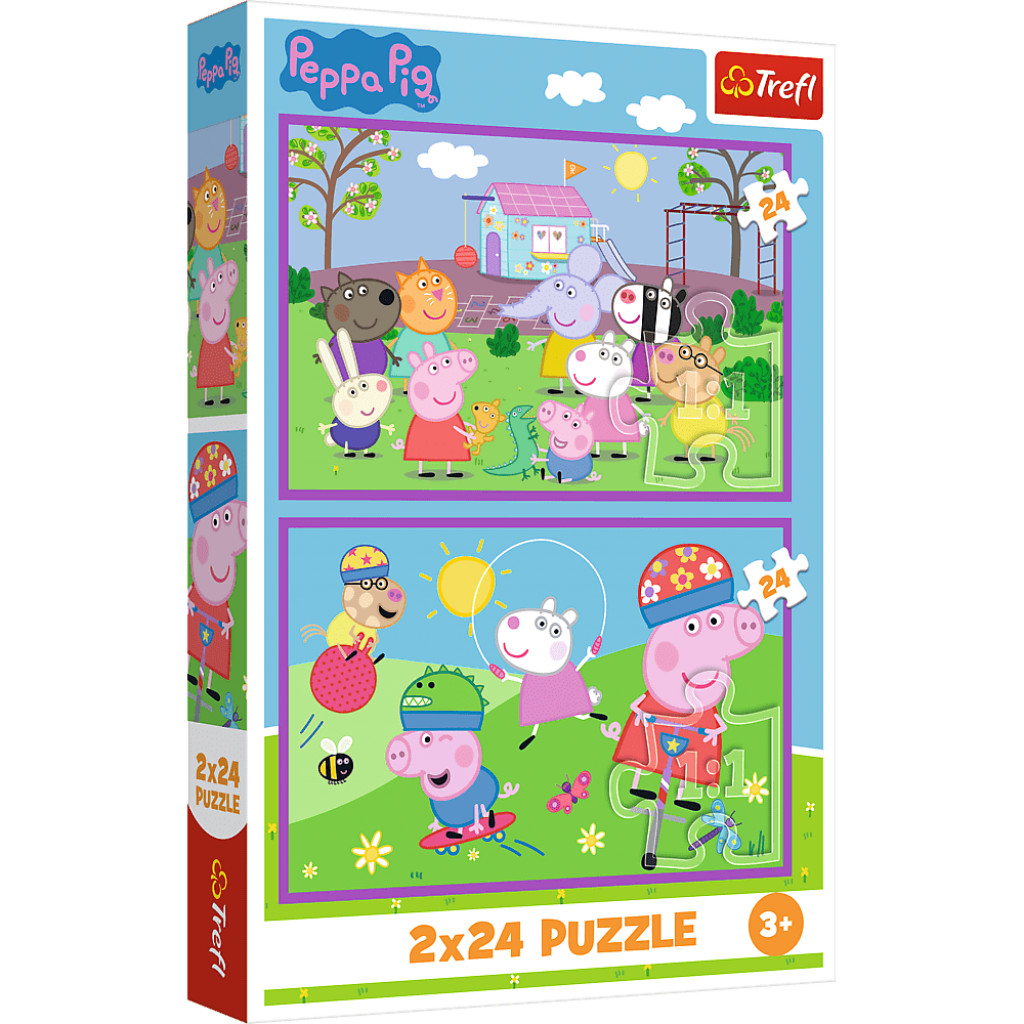 Trefl Trefl Puzzle 2x24 Prasiatko Peppa / Peppa na ihrisku