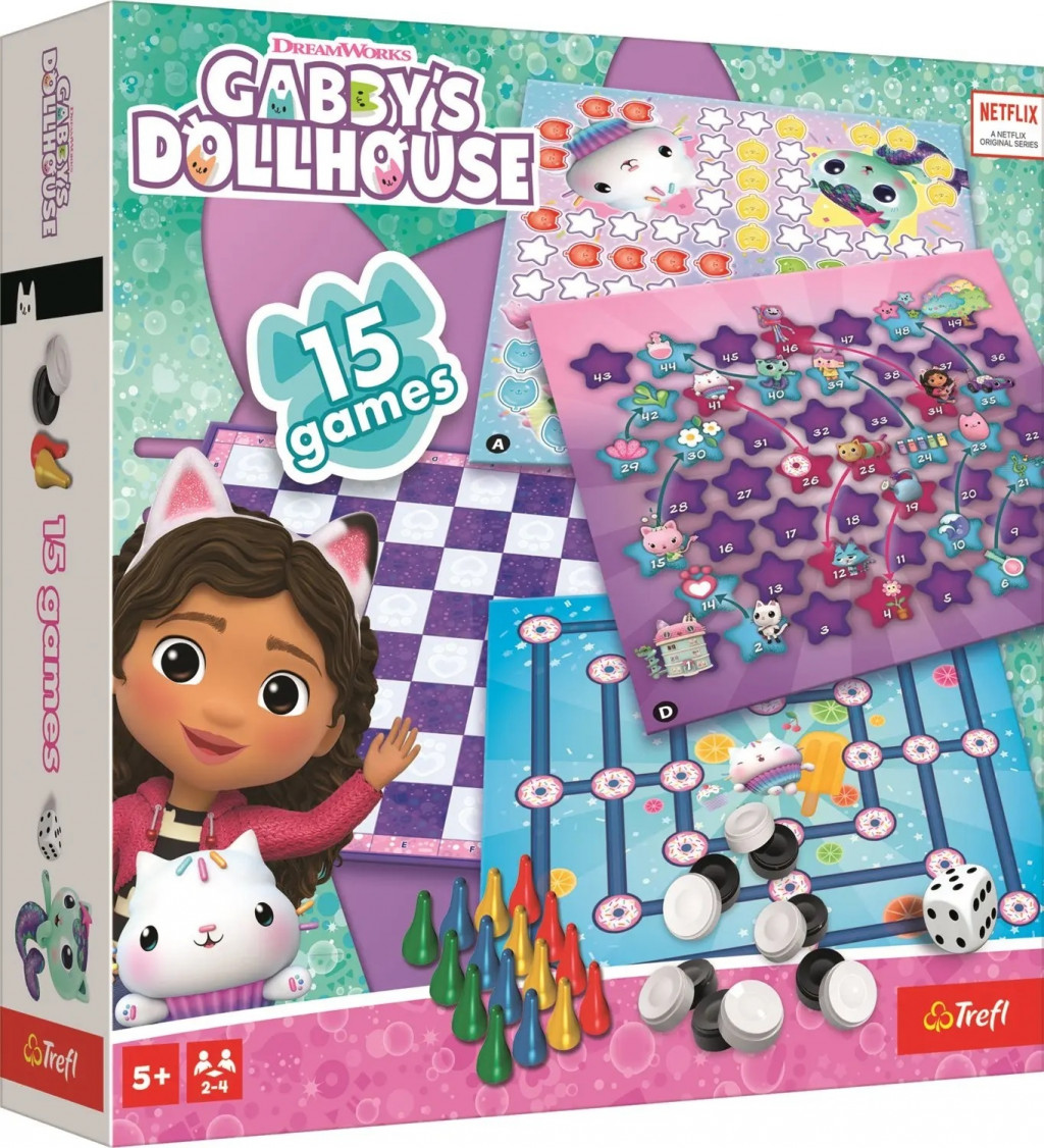 Trefl Trefl Gabby's Dollhouse Sada 15 spoločenských hier