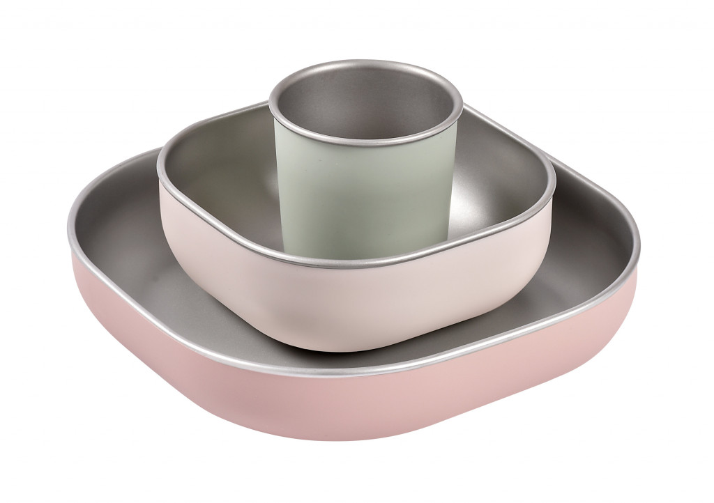 Beaba Jídelní sada nerez 3-dílná Cotton Candy