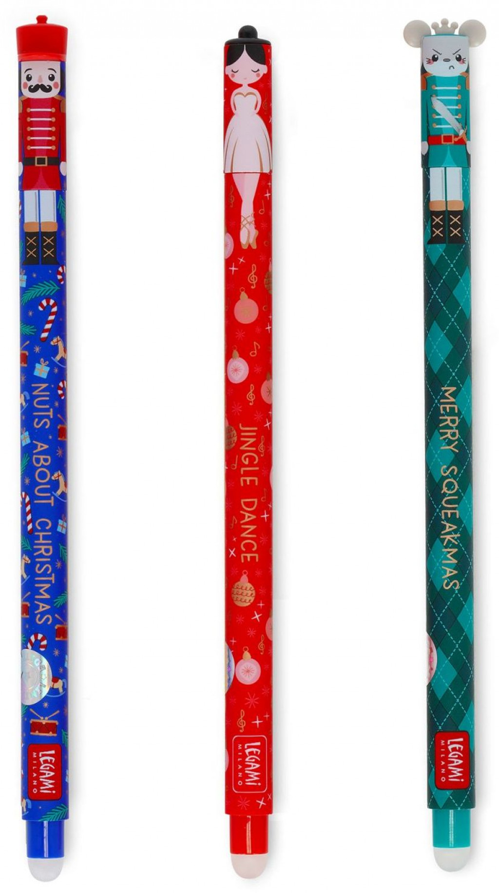 Legami Set gumovacích pier Legami Set Of 3 Erasable Gel Pens - Louskáček