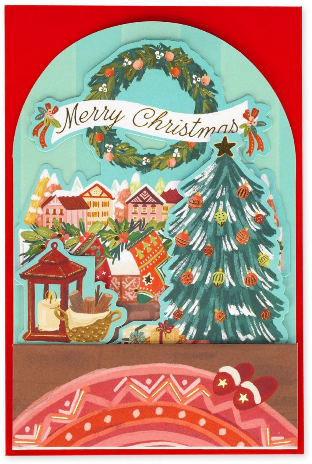 Legami Vianočné prianie Legami Pop-Up Card - Pop-Up Greeting Card - Xmas Fireplace