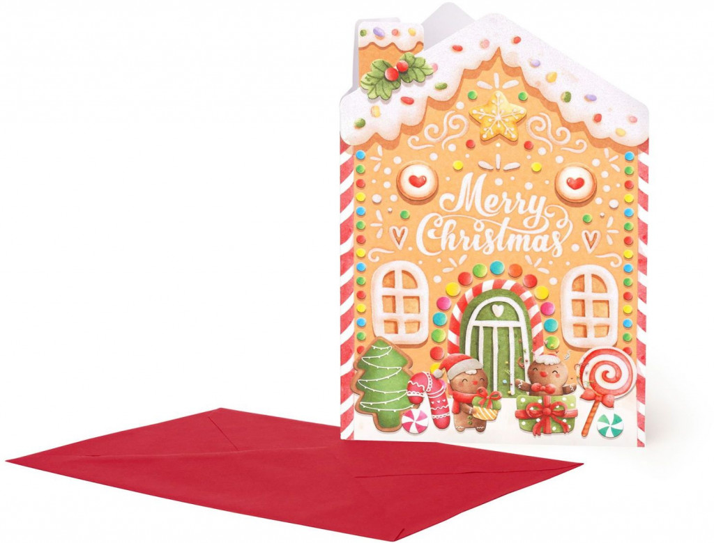 Legami Vianočné prianie Legami Greeting Cards - Gingerbread House