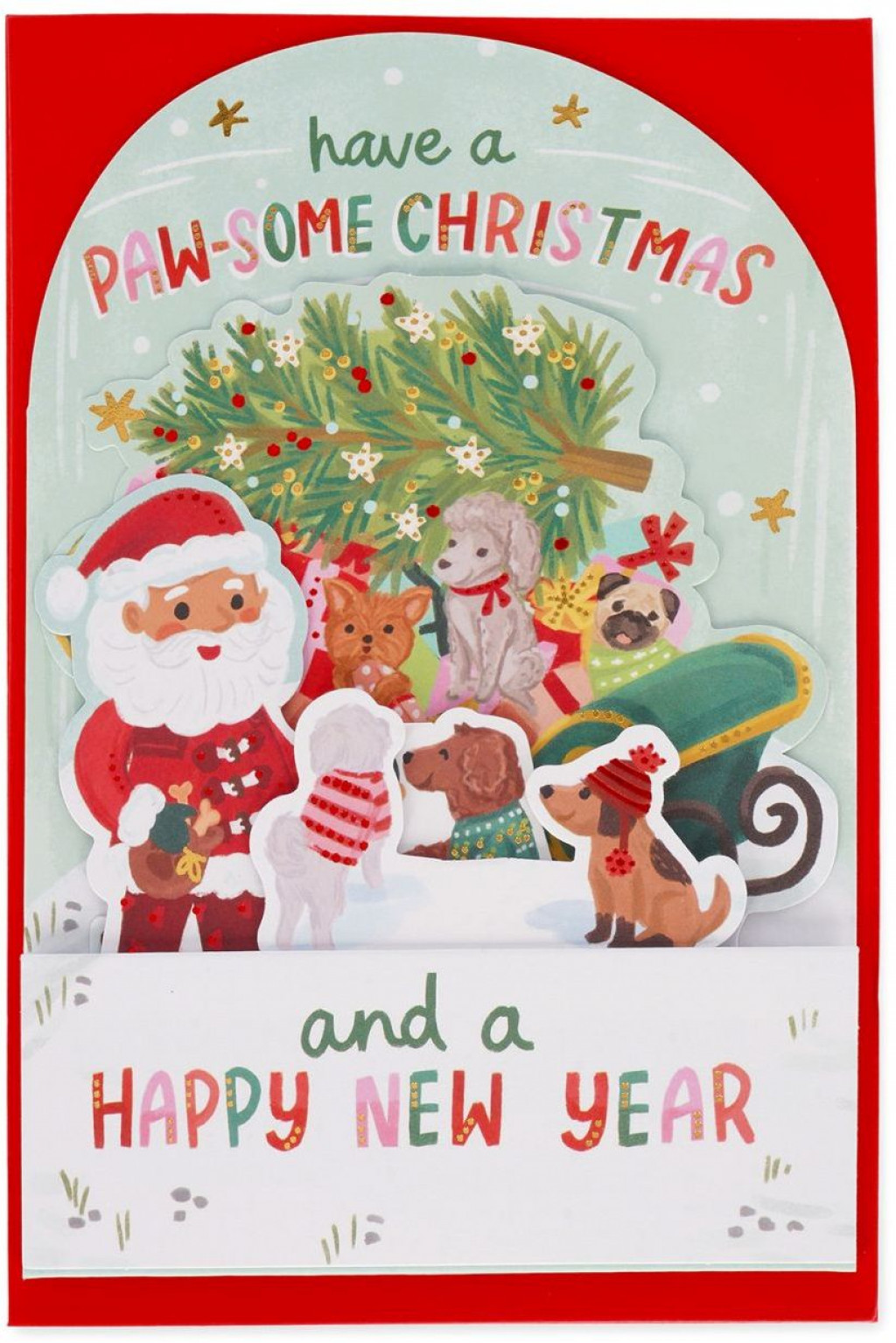 Legami Vianočné prianie Legami Pop-Up Card - Paw-Some Christmas