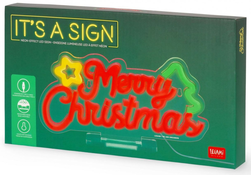 Legami Dekoračné svetlo Legami Neon-Effect Led Sign - It'S A Sign - Merry Xmas