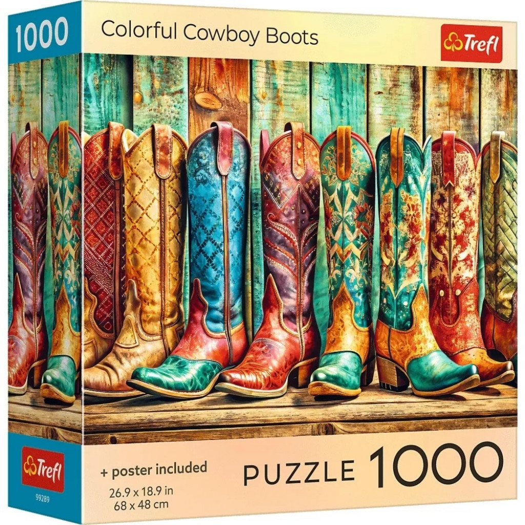 Trefl Trefl Puzzle 1000 USA Collection: Farebné kovbojské čižmy