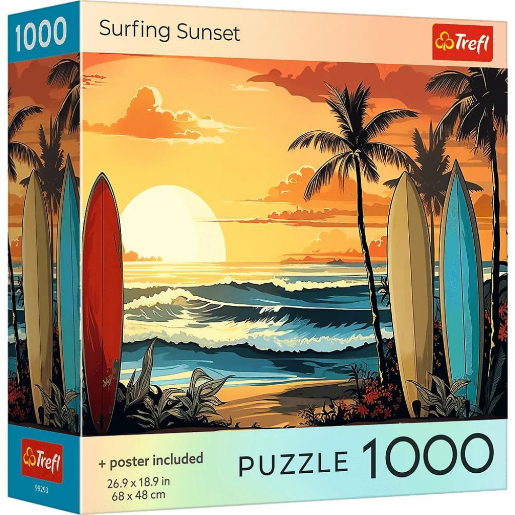 Trefl Trefl Puzzle 1000 USA Collection: Surfing Sunset