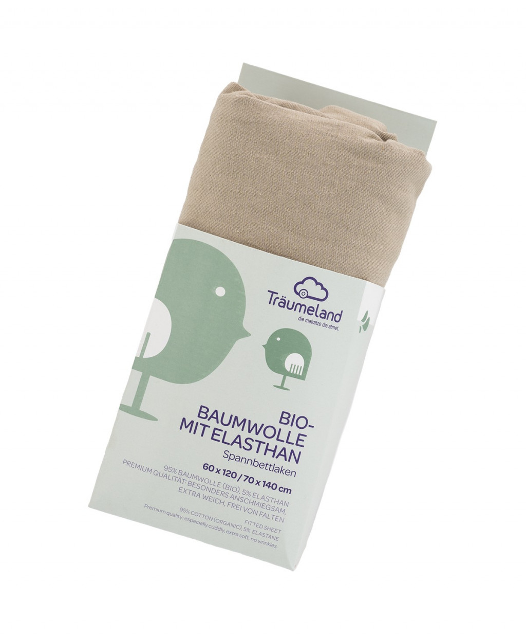 TRÄUMELAND prostěradlo Bio-Bavlna s elastanem UNI Taupe