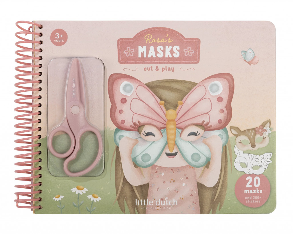 Little Dutch Kniha s vystřihovacími maskami Rosa