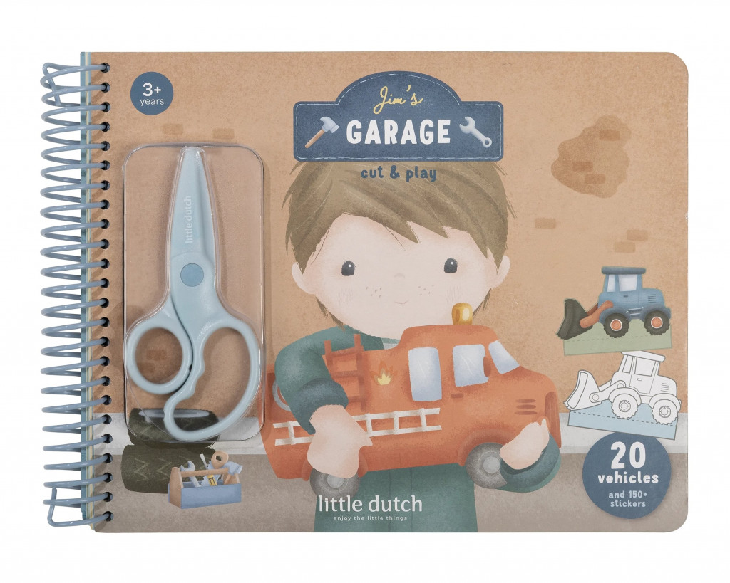 Little Dutch Kniha s vystřihovacími auty Jim