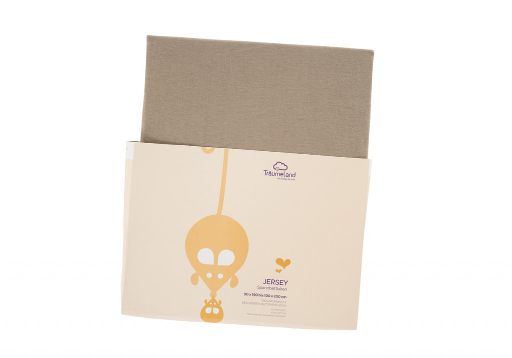 TRÄUMELAND prostěradlo do junior postele bavlna 90 x 200 Taupe