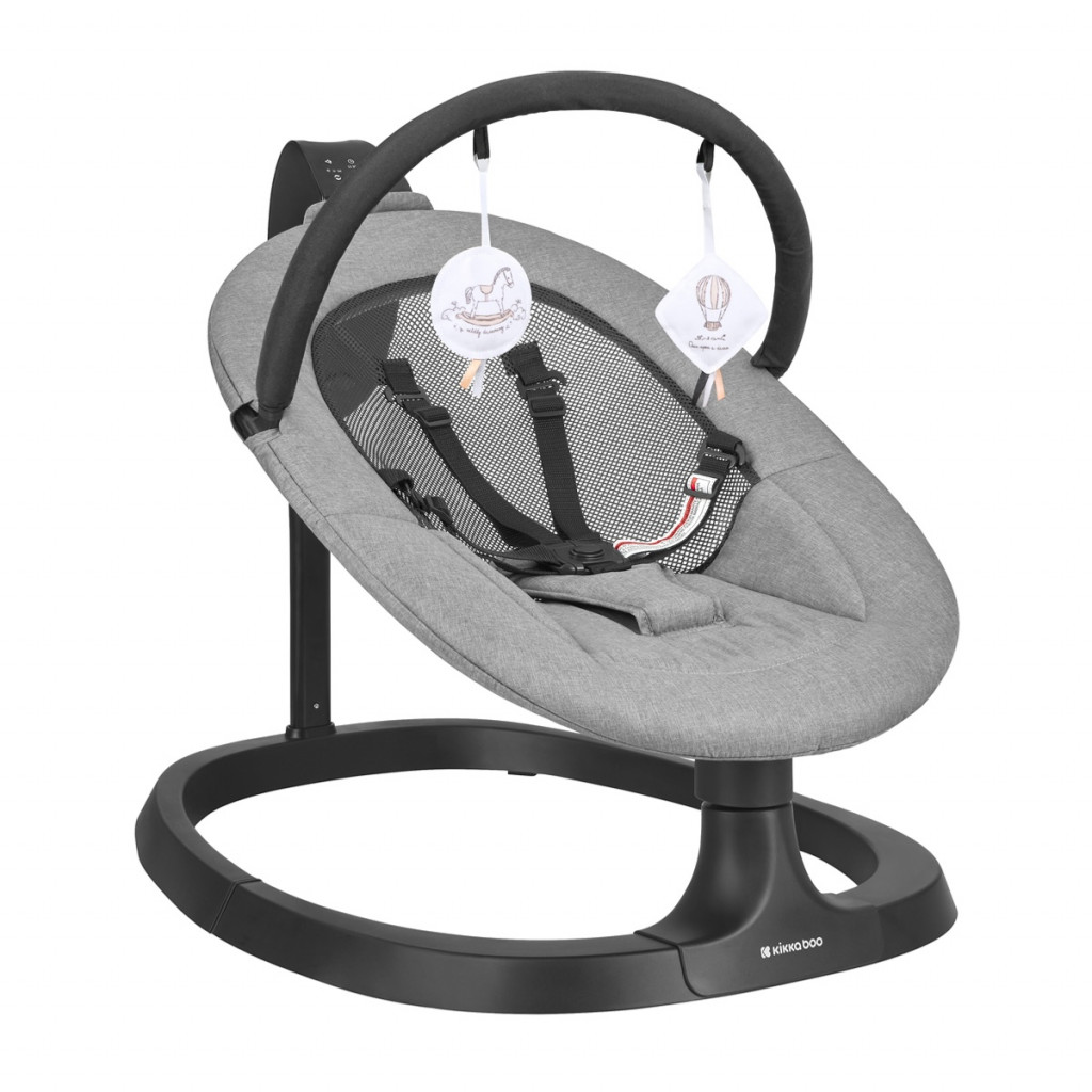 KikkaBoo Houpací lehátko elektrické Zazu Grey