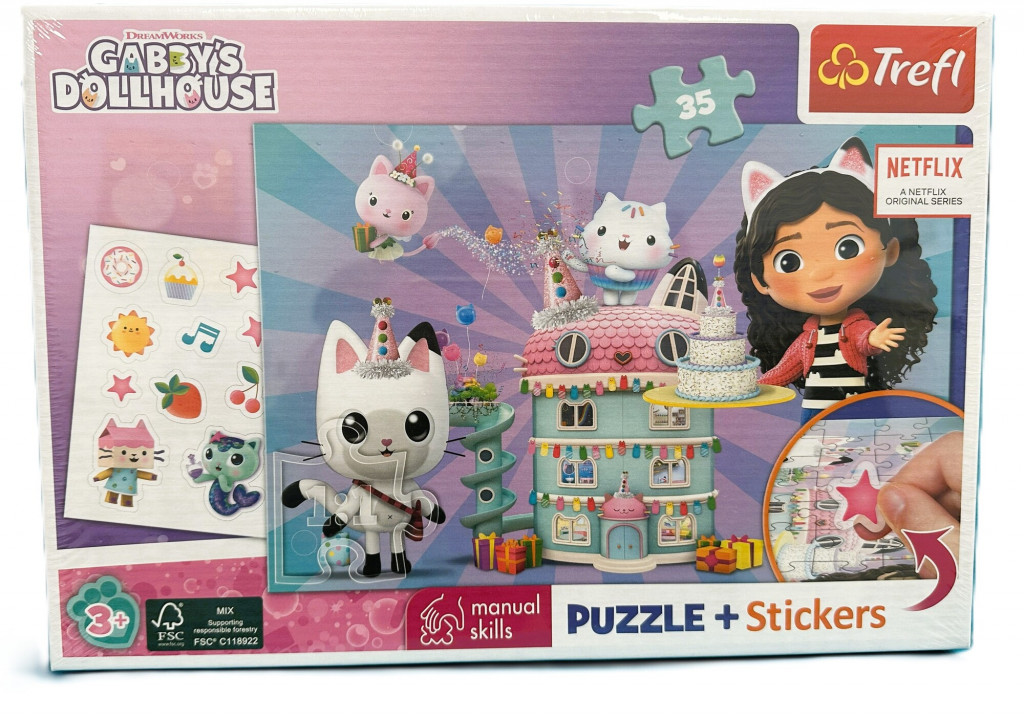 Trefl Trefl Puzzle 35 + samolepky - Gabby's Dollhouse