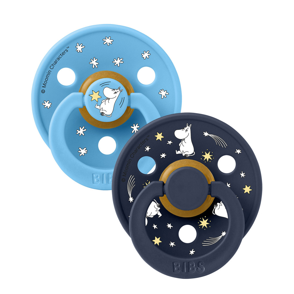 BIBS BIBS x Moomin Colour cumlíky z prírodného kaučuku 2ks - veľkosť 2 (Good Night Breeze Mix)