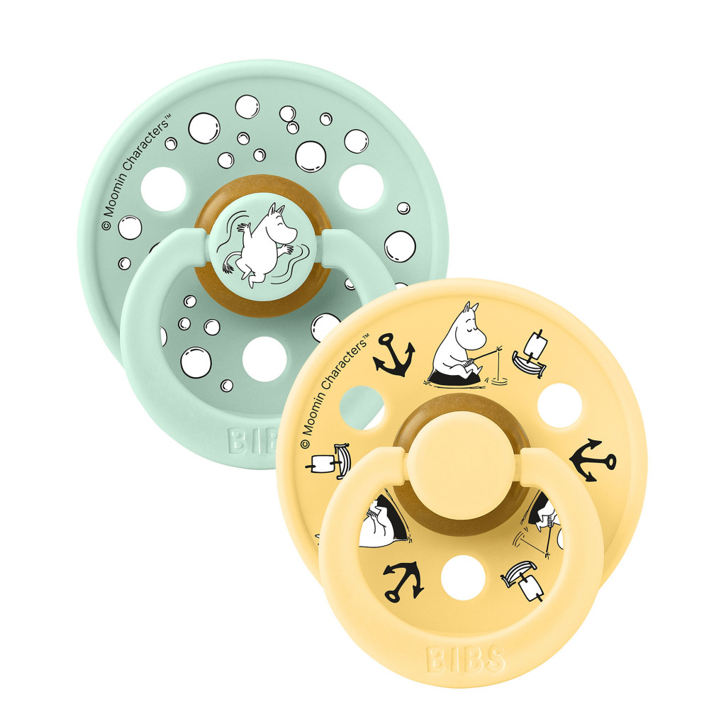 BIBS BIBS x Moomin Colour cumlíky z prírodného kaučuku 2ks - veľkosť 1 (Sailing Nordic Mint Mix)