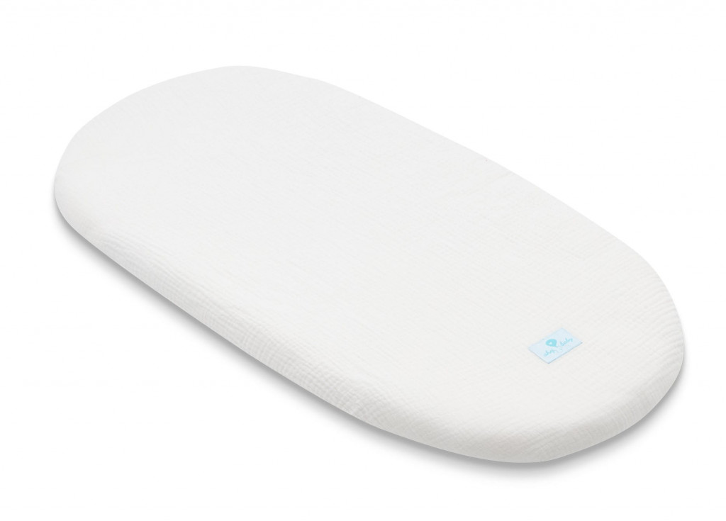 Ahojbaby Prostěradlo Ahojbaby z mušelínové bavlny do kočárku, košíku a kolébky Cloud bílé