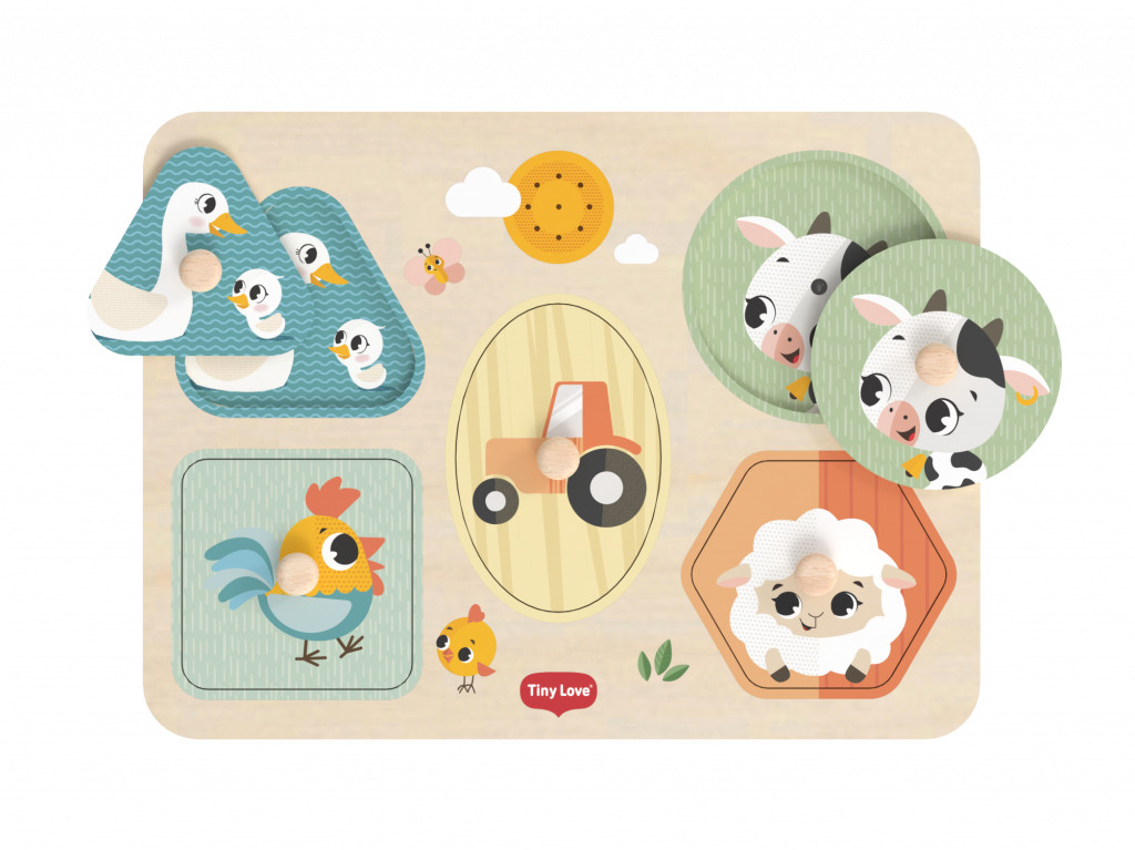 Tiny Love Puzzle se zvuky dřevěné Farmers Funday