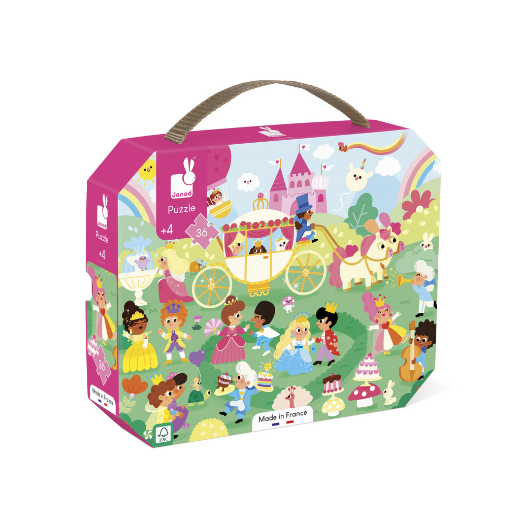 Janod Puzzle v kufríku Princezné 36 ks