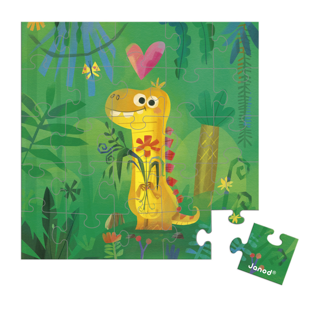 Janod Blahoželanie k narodeninám s puzzle Dinosaurus