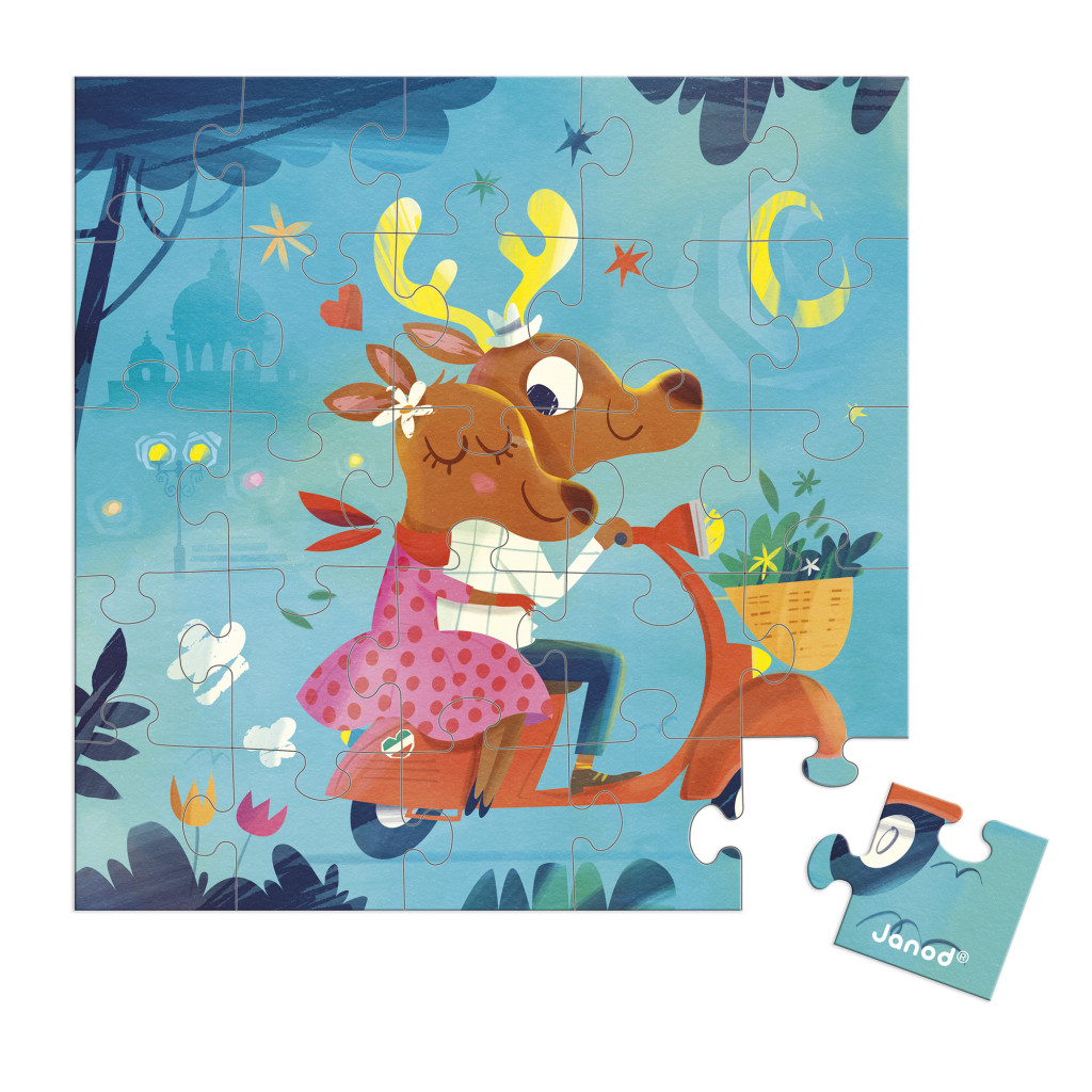 Janod Blahoželanie k narodeninám s puzzle Sladký život