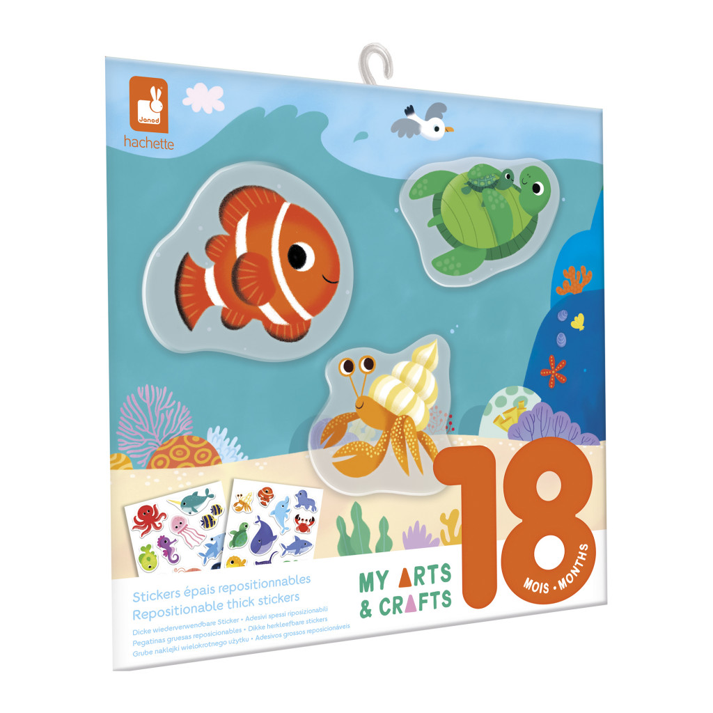 Janod My arts&crafts Mini Znovupoužiteľné nálepky More od 18 mesiacov