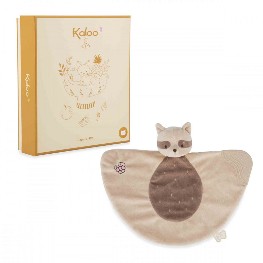 Kaloo Grignoti Mojkáčik so silikónovým hryzátkom Medvedík mýval v darčekovej krabičke