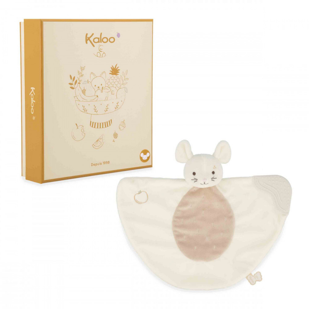 Kaloo Grignoti Mojkáčik so silikónovým hryzátkom Myška v darčekovej krabičke