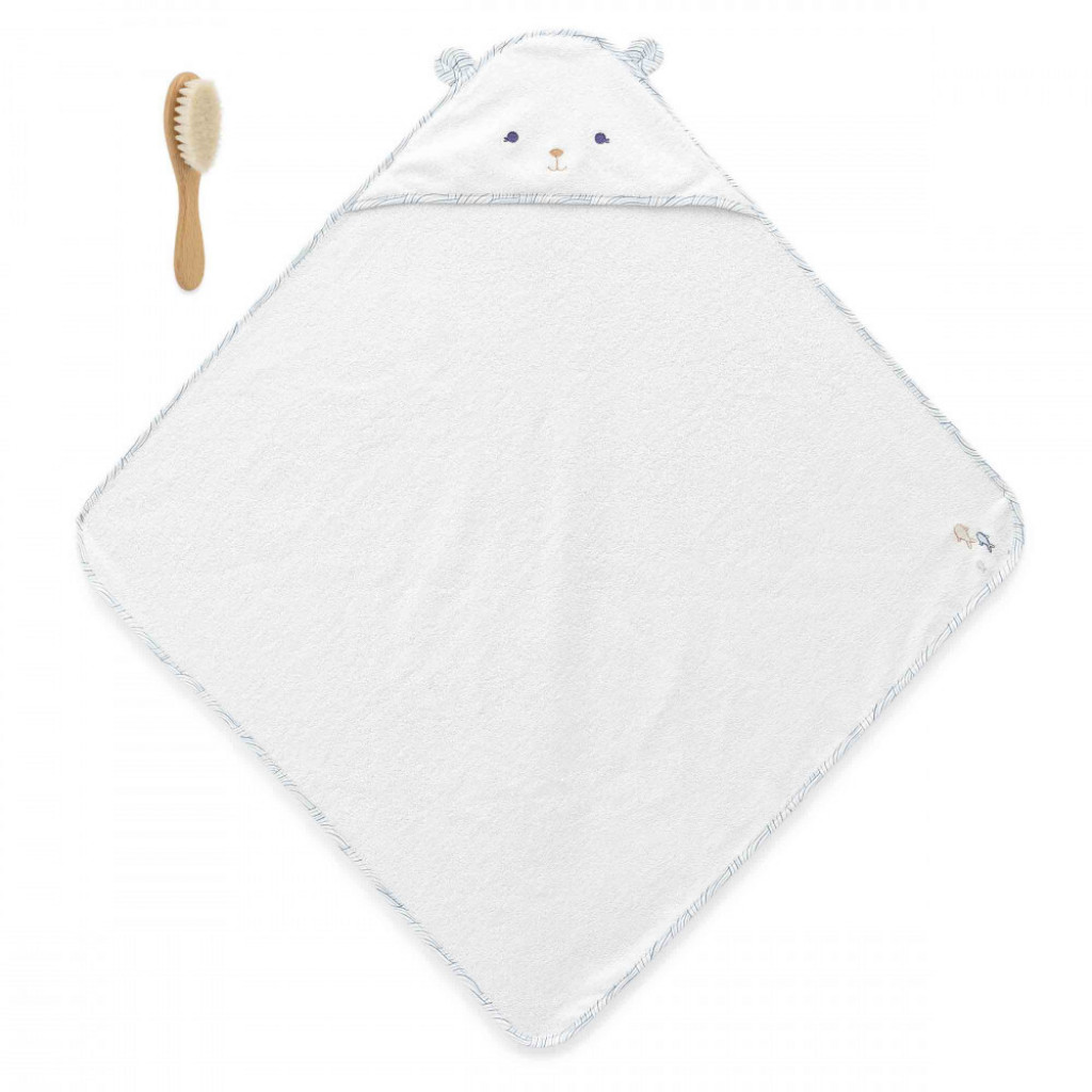 Kaloo Petit Calme Kúpacia sada pre bábätká s osuškou a jemnou kefkou na česanie