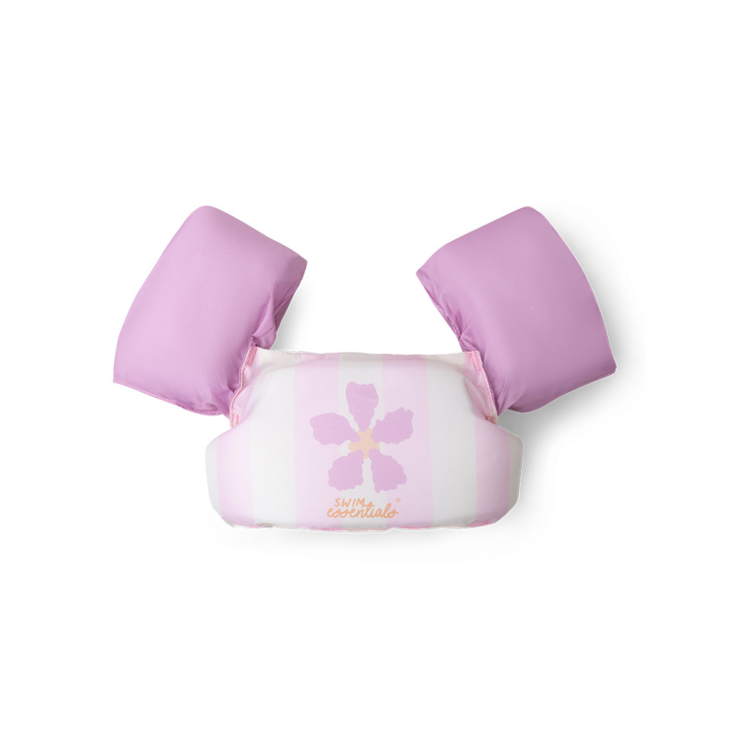 Swim Essentials Plavecká vesta s rukávky Pink Flower 2-6 let
