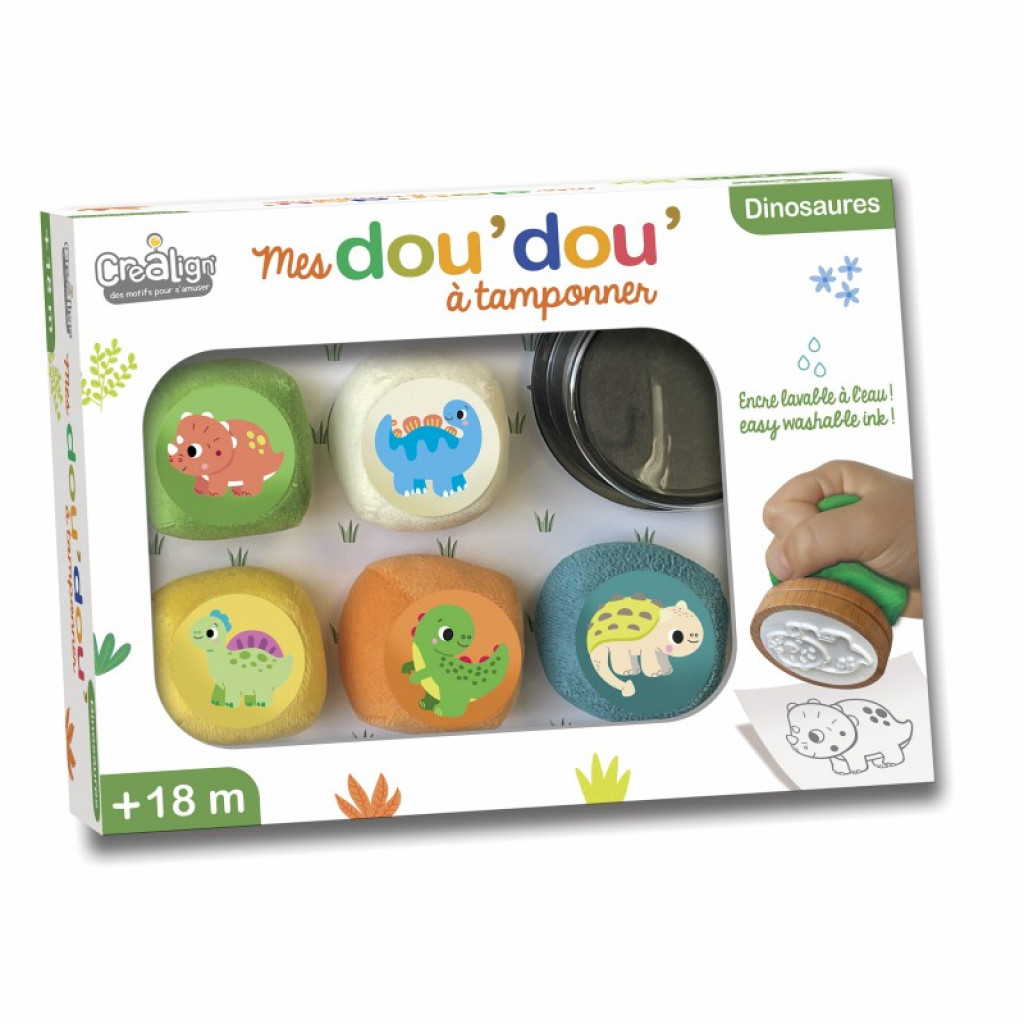 Créa Lign Plyšové razítka pro nejmenší Dinosaury