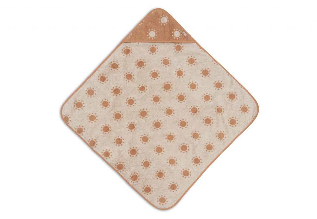 Jollein Osuška s kapucí froté 75x75 cm Jacquard Sun