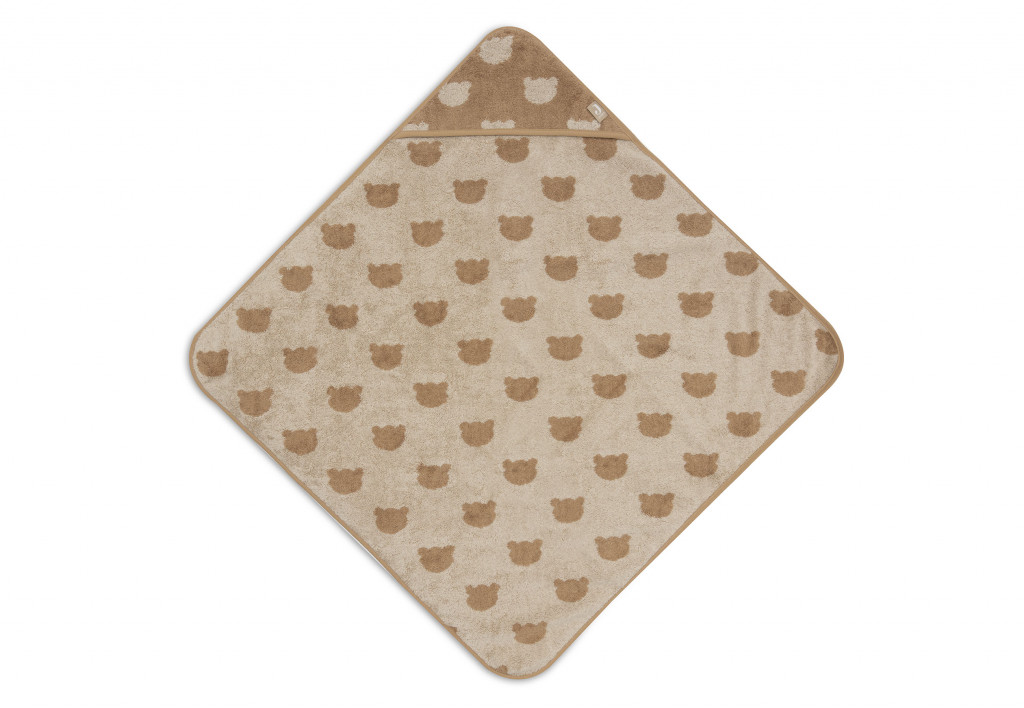 Jollein Osuška s kapucí froté 75x75 cm Jacquard Teddy Bear