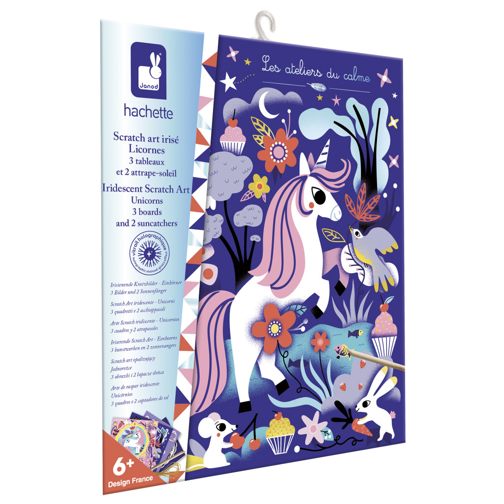 Janod Atelier Kreatívna sada Mini Jednorožci Vyškrabovanie a Lapač slnka