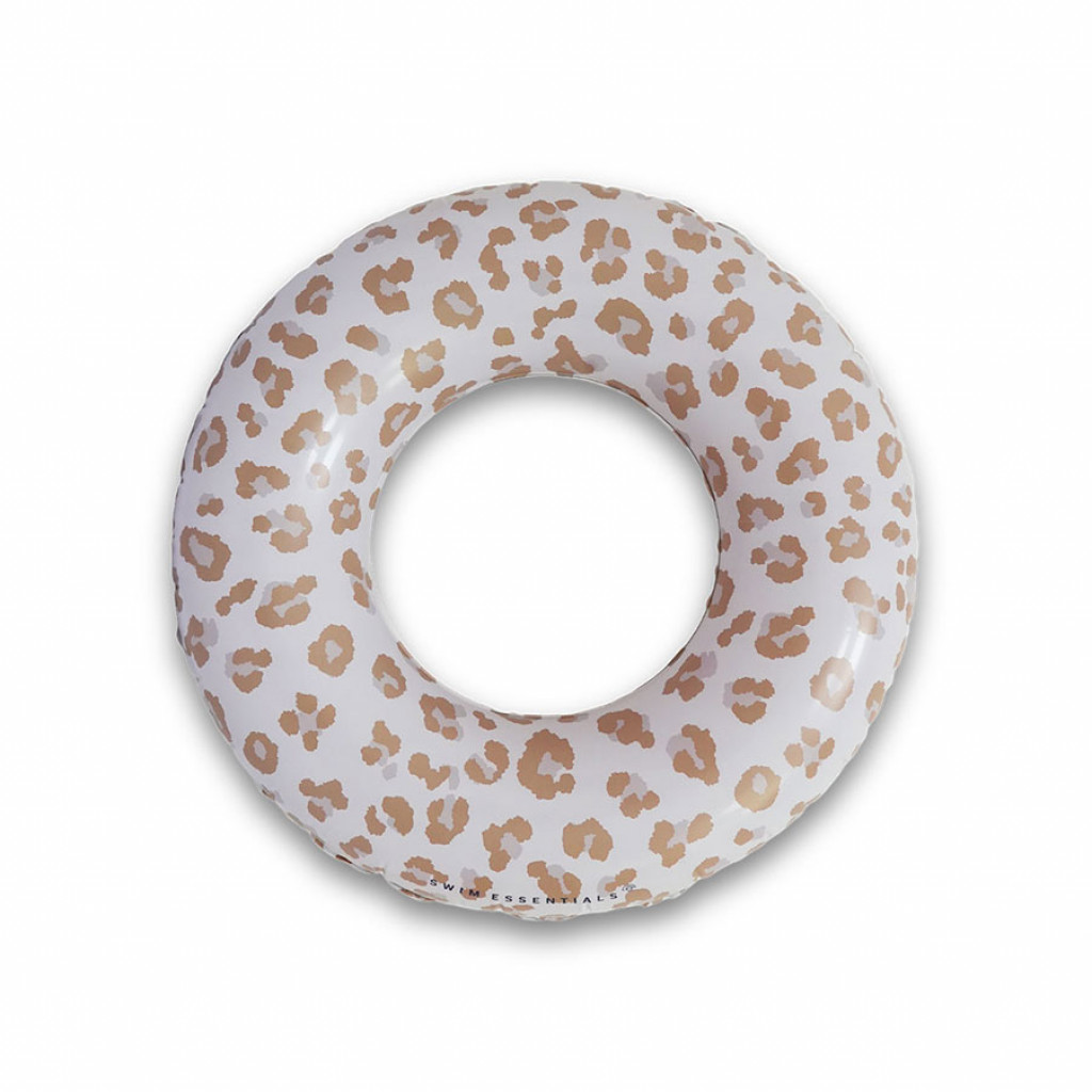 Swim Essentials Nafukovací kruh Beige Leopard 90 cm