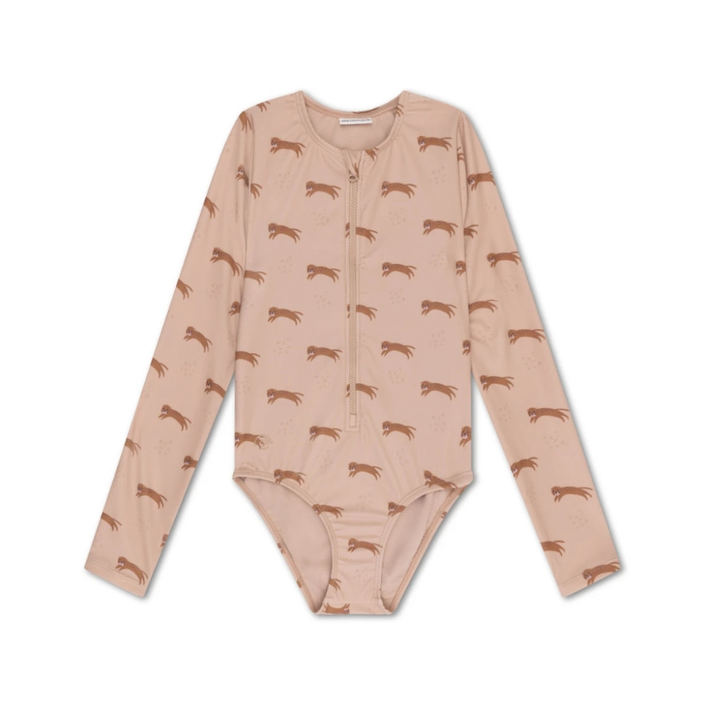 Swim Essentials Plavky s dlouhým rukávem s UPF 50+ Brown Leopard