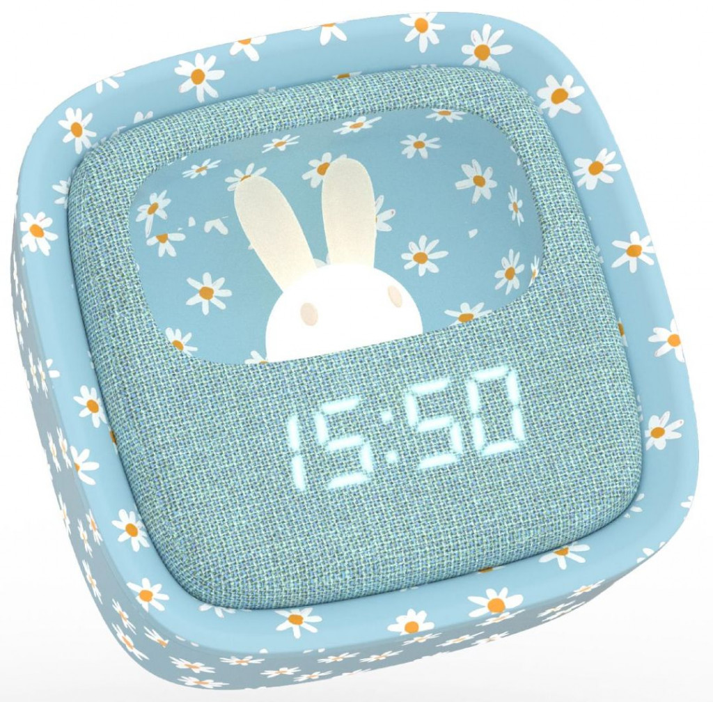 MOB Budík a nočné svetlo MOB Billy Clock And Light - Blue Flower