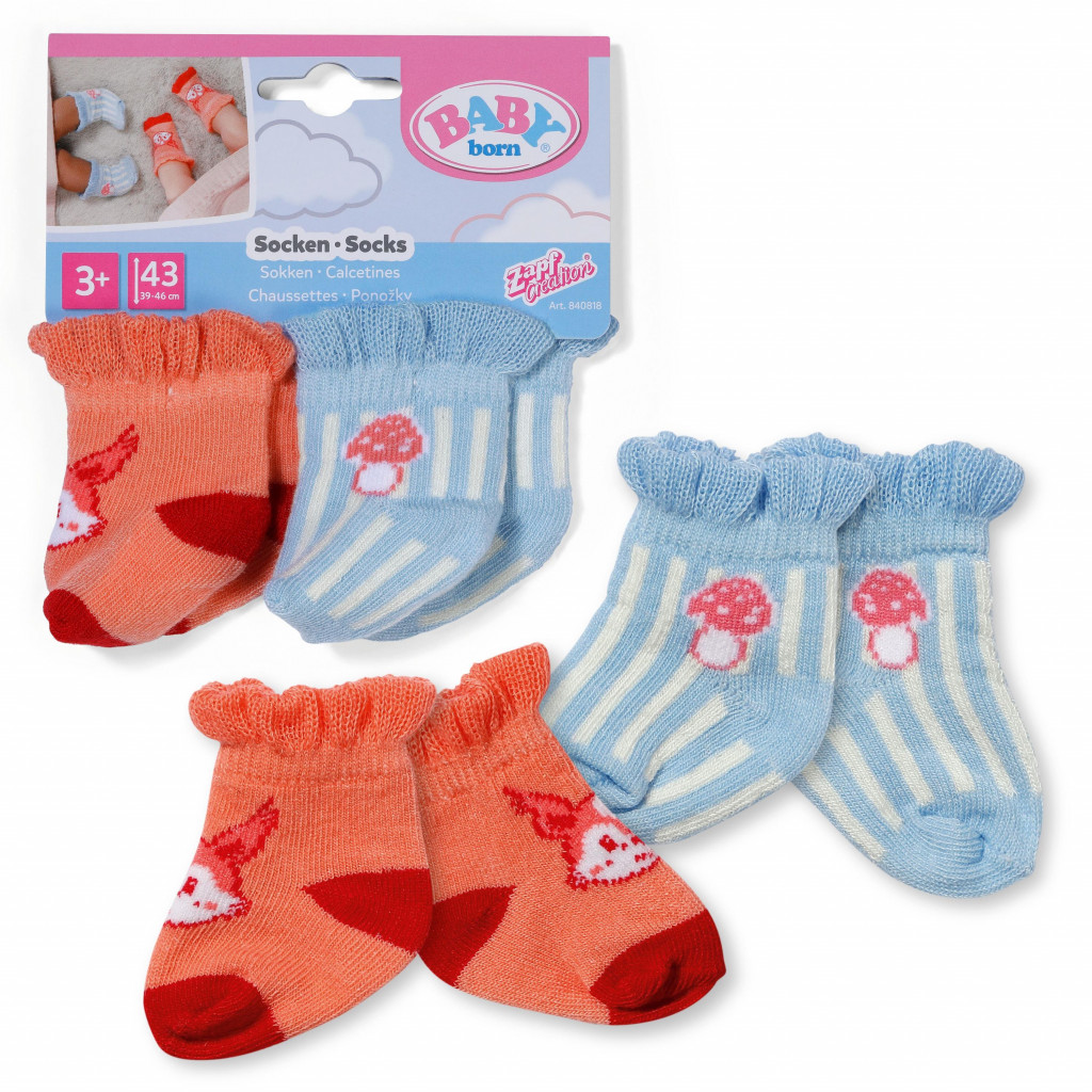 Zapf BABY born Ponožky pastelové (2 páry), 2 druhy, 43 cm