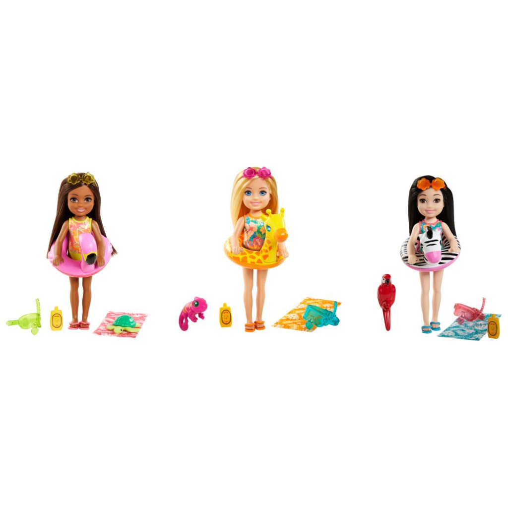 Mattel BRB DHA CHELSEA S DOPLNKAMI NA PLÁŽ ASST