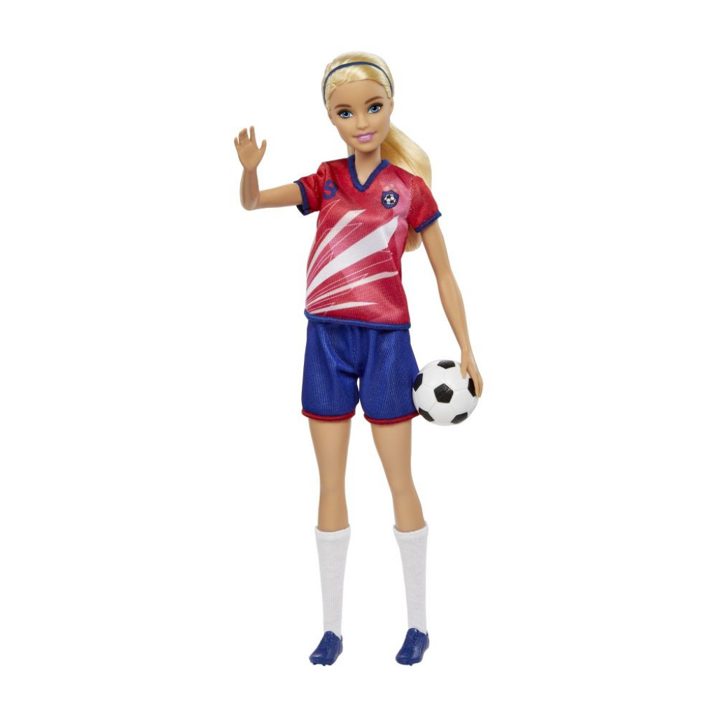 Mattel Barbie futbalová bábika  - BARBIE V ČERVENOM DRESE