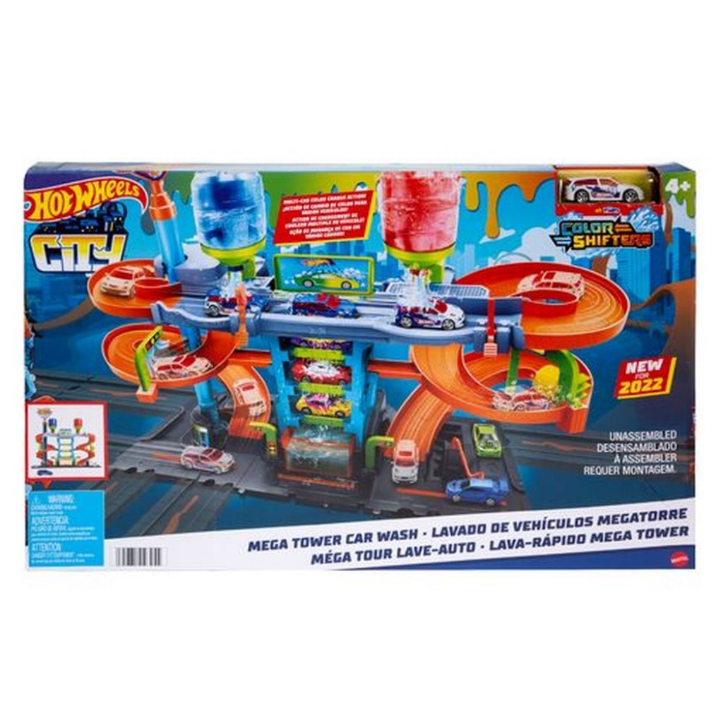 Mattel Hot Wheels City color shifters automyváreň so špirálou