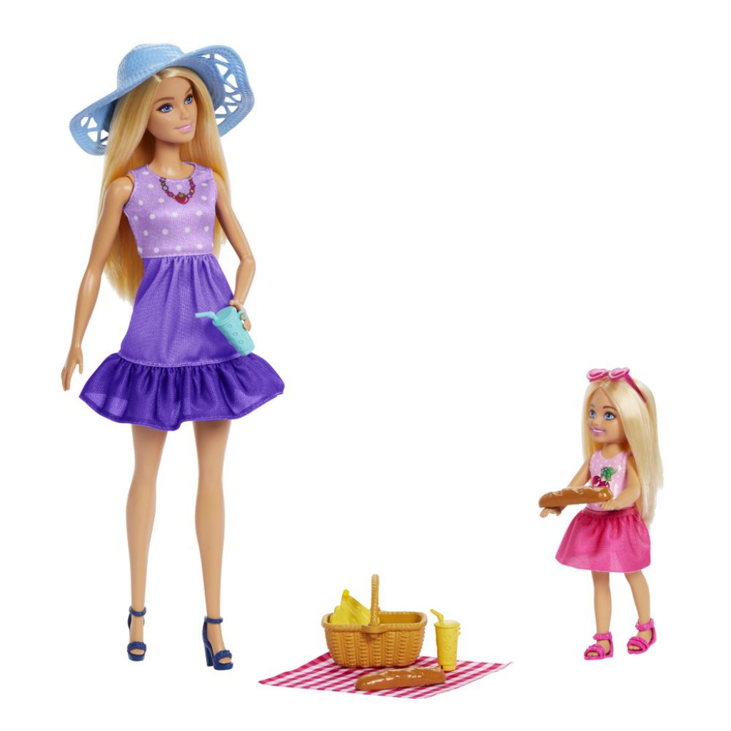 Mattel Barbie bábika Malibu a Chelsea na pikniku 