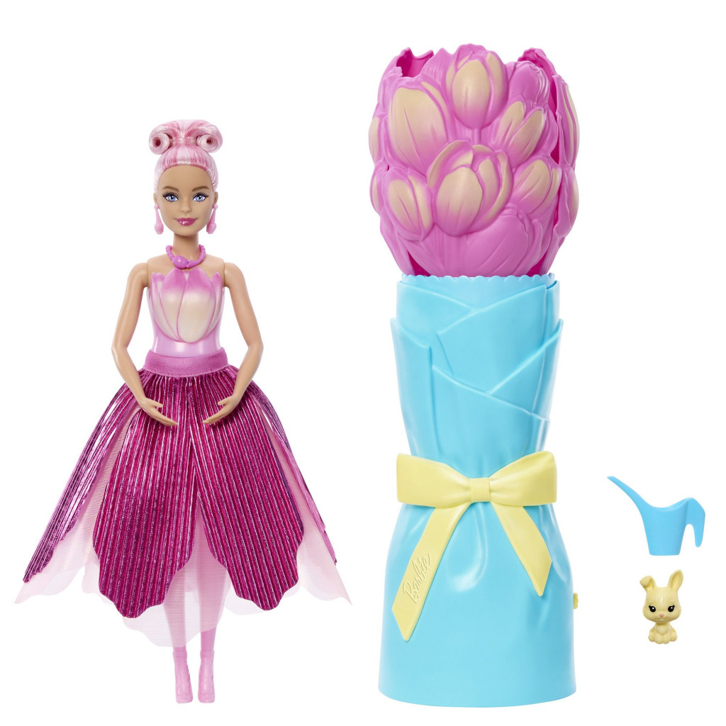 Mattel Barbie PETAL POP kvetinové prekvapenie - ružový tulipán