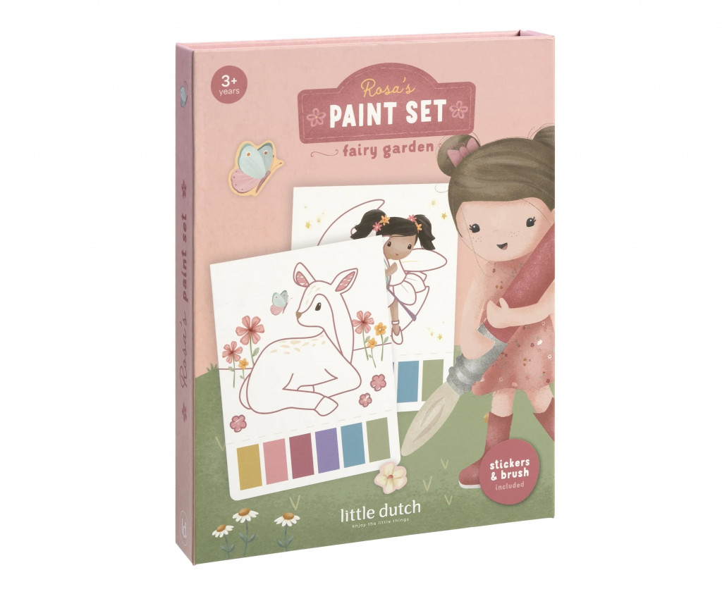 Little Dutch Omalovánky s vodovkami a samolepkami Rosa Fairy Garden