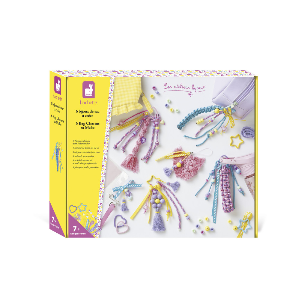 Janod Atelier Sada Výroba šperkov XXL Prívesky na tašky 6 ks od 7 rokov