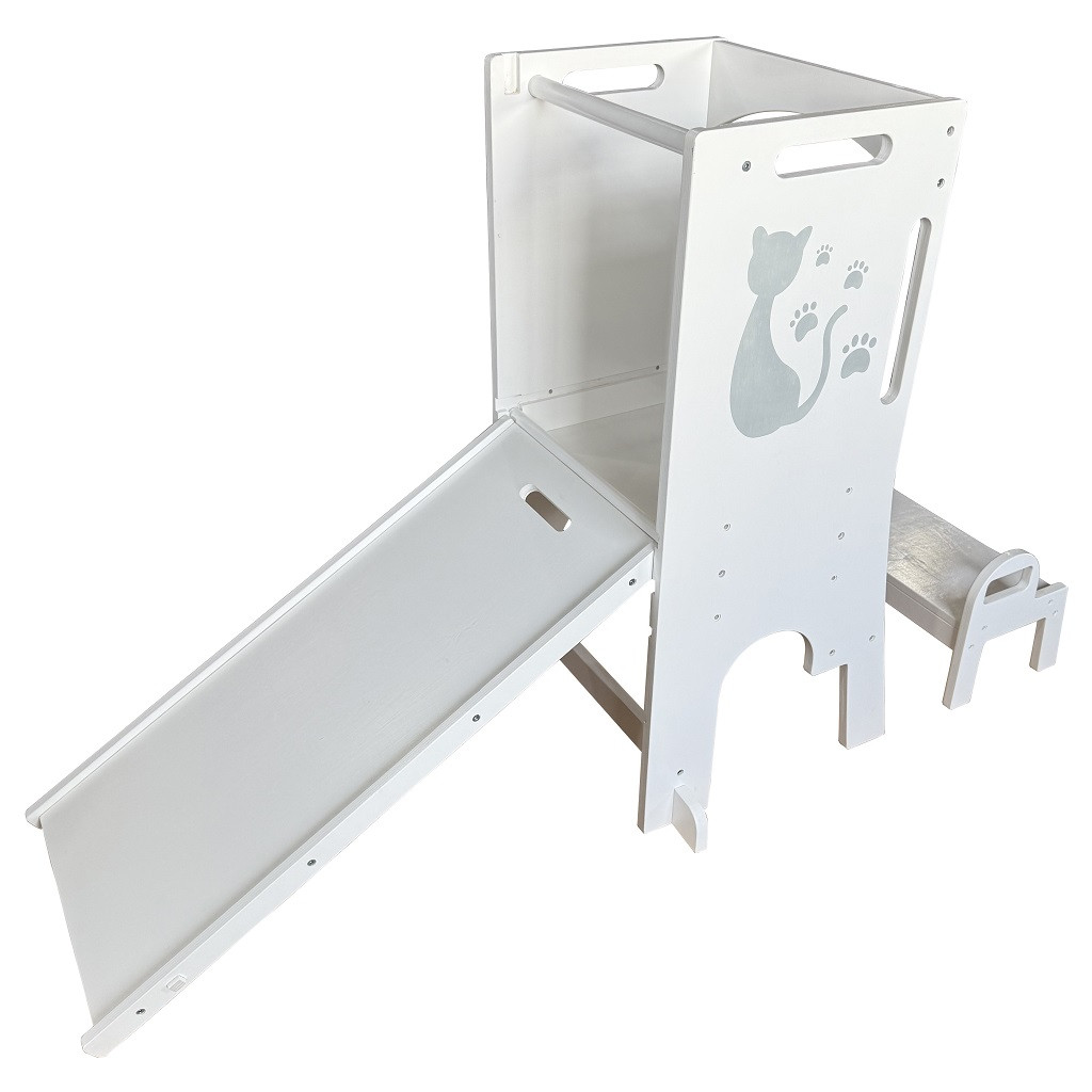 2Kids Toys Rastúca veža Mačka so šmykľavkou a tabulou