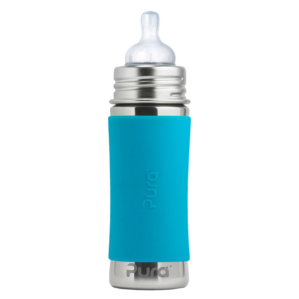 Pura Nerezová kojenecká láhev 325ml (Aqua)