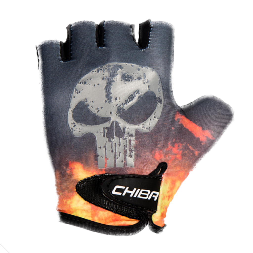 Chiba Chiba Detské cyklistické rukavice Cool Kids SKULL L