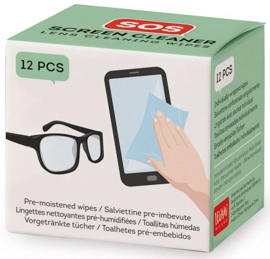 Legami SOS čistič obrazoviek Legami Sos Screen Cleaner - Pre-Moistened Wipes