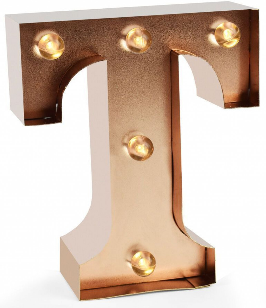 Legami Mini dekoračné svetlo Legami Mini Decorative Light - T - Gold Rose - Letters