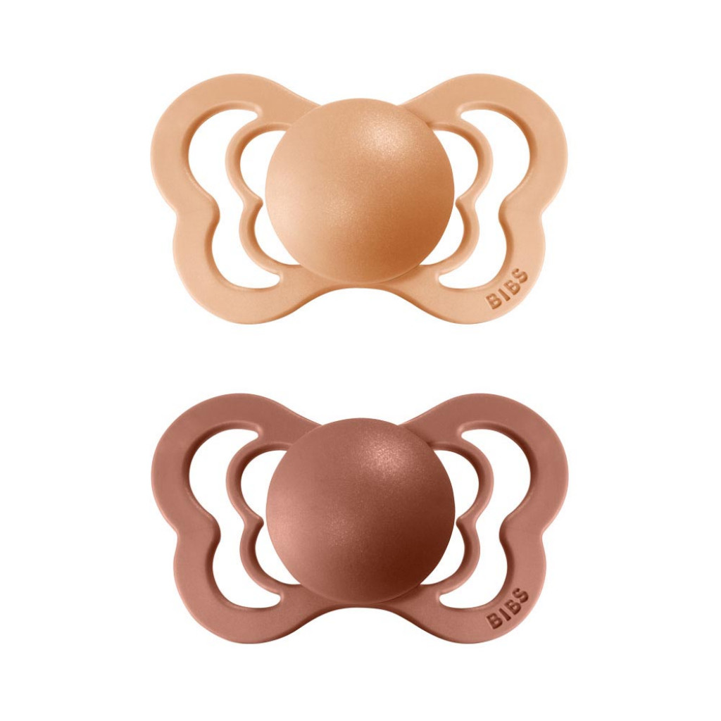 BIBS Couture ortodontický dudlík z přírodního kaučuku 2ks - velikost 1 (Peach / Woodchuck)