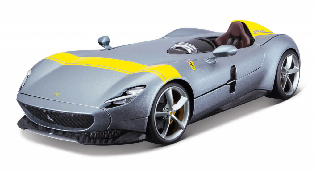 Bburago Bburago - RACE+PLAY, Ferrari Monza SP1, strieborná, 1:18